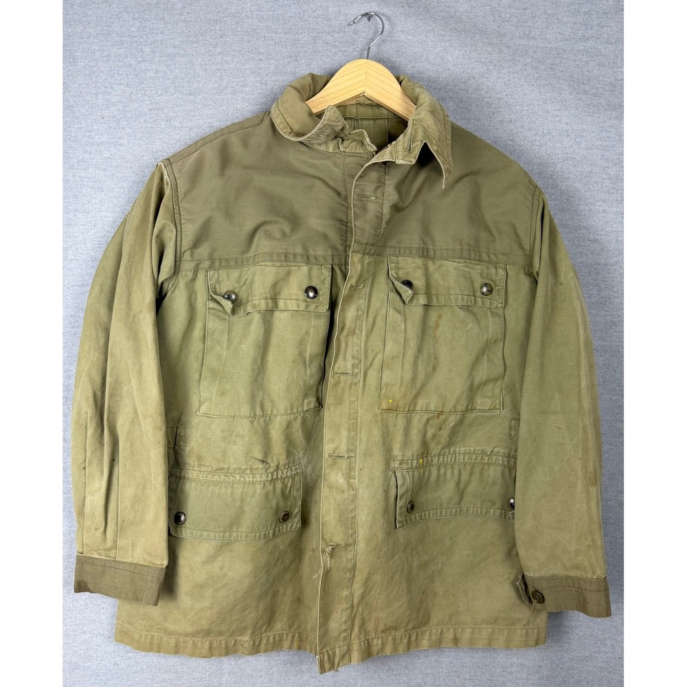 Vintage‎ Italian Military Mountain Jacket Olive Drab Field Parka Hooded 1241